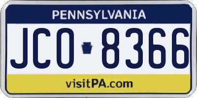 PA license plate JCO8366