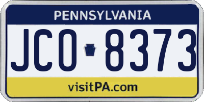 PA license plate JCO8373