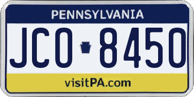 PA license plate JCO8450