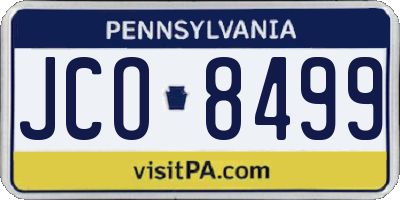 PA license plate JCO8499