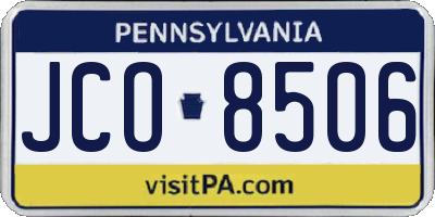 PA license plate JCO8506