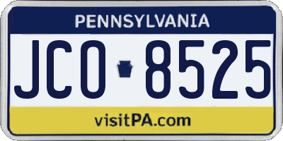 PA license plate JCO8525