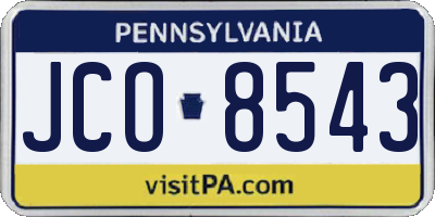 PA license plate JCO8543