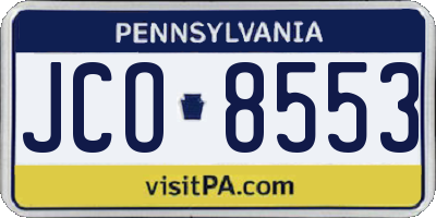 PA license plate JCO8553
