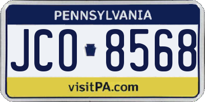 PA license plate JCO8568
