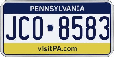 PA license plate JCO8583