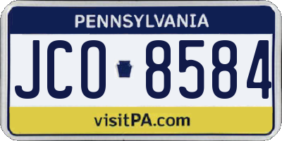 PA license plate JCO8584