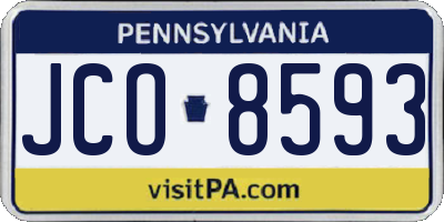 PA license plate JCO8593