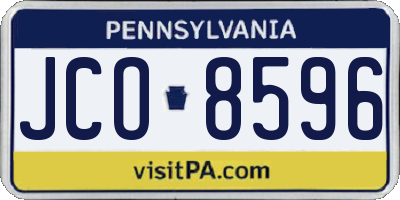 PA license plate JCO8596