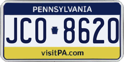 PA license plate JCO8620