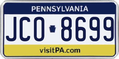 PA license plate JCO8699