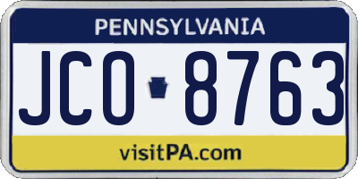 PA license plate JCO8763