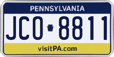 PA license plate JCO8811