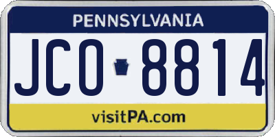PA license plate JCO8814