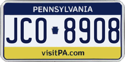 PA license plate JCO8908