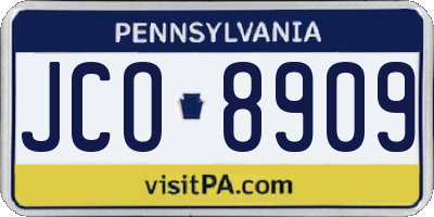 PA license plate JCO8909