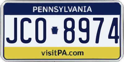 PA license plate JCO8974