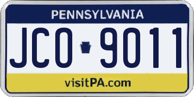 PA license plate JCO9011