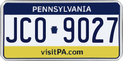 PA license plate JCO9027