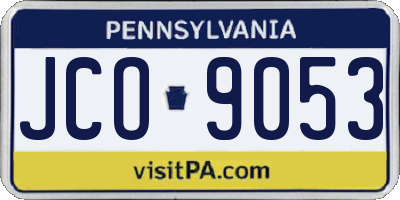 PA license plate JCO9053