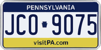 PA license plate JCO9075