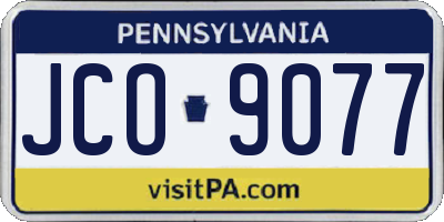 PA license plate JCO9077