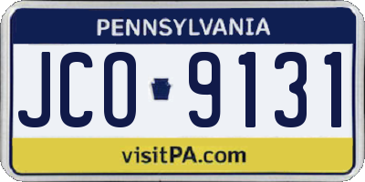 PA license plate JCO9131