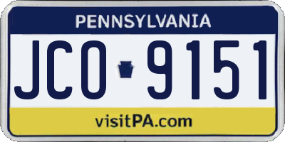 PA license plate JCO9151