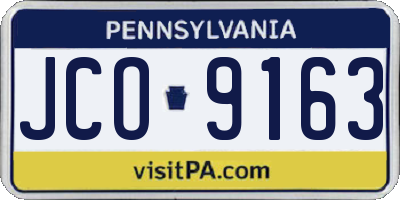 PA license plate JCO9163