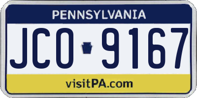PA license plate JCO9167