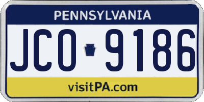 PA license plate JCO9186