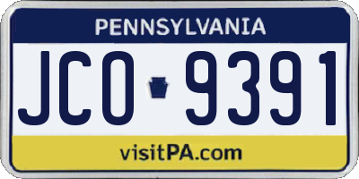 PA license plate JCO9391