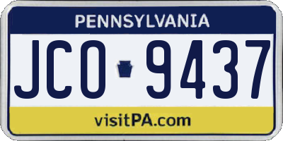 PA license plate JCO9437