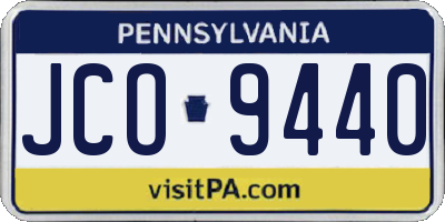 PA license plate JCO9440