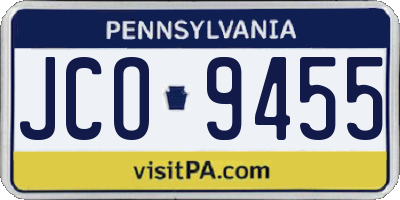 PA license plate JCO9455
