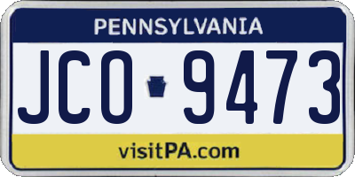 PA license plate JCO9473