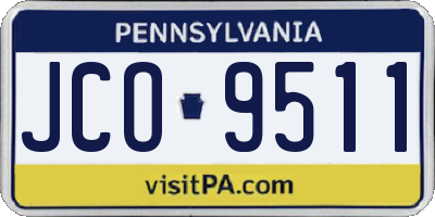 PA license plate JCO9511