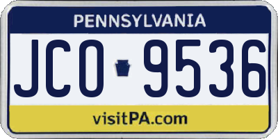 PA license plate JCO9536
