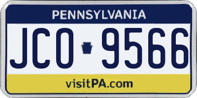 PA license plate JCO9566