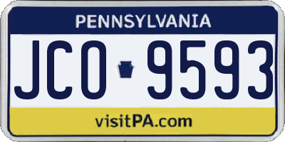PA license plate JCO9593