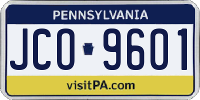 PA license plate JCO9601