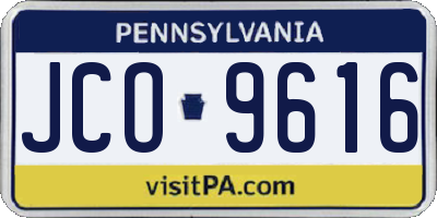 PA license plate JCO9616