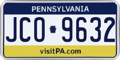 PA license plate JCO9632