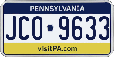 PA license plate JCO9633