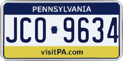 PA license plate JCO9634