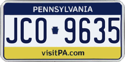 PA license plate JCO9635