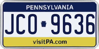 PA license plate JCO9636