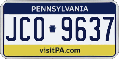 PA license plate JCO9637