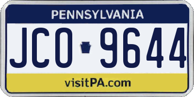 PA license plate JCO9644