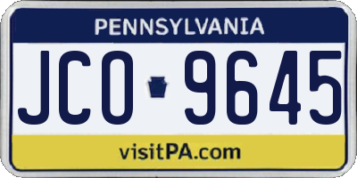 PA license plate JCO9645